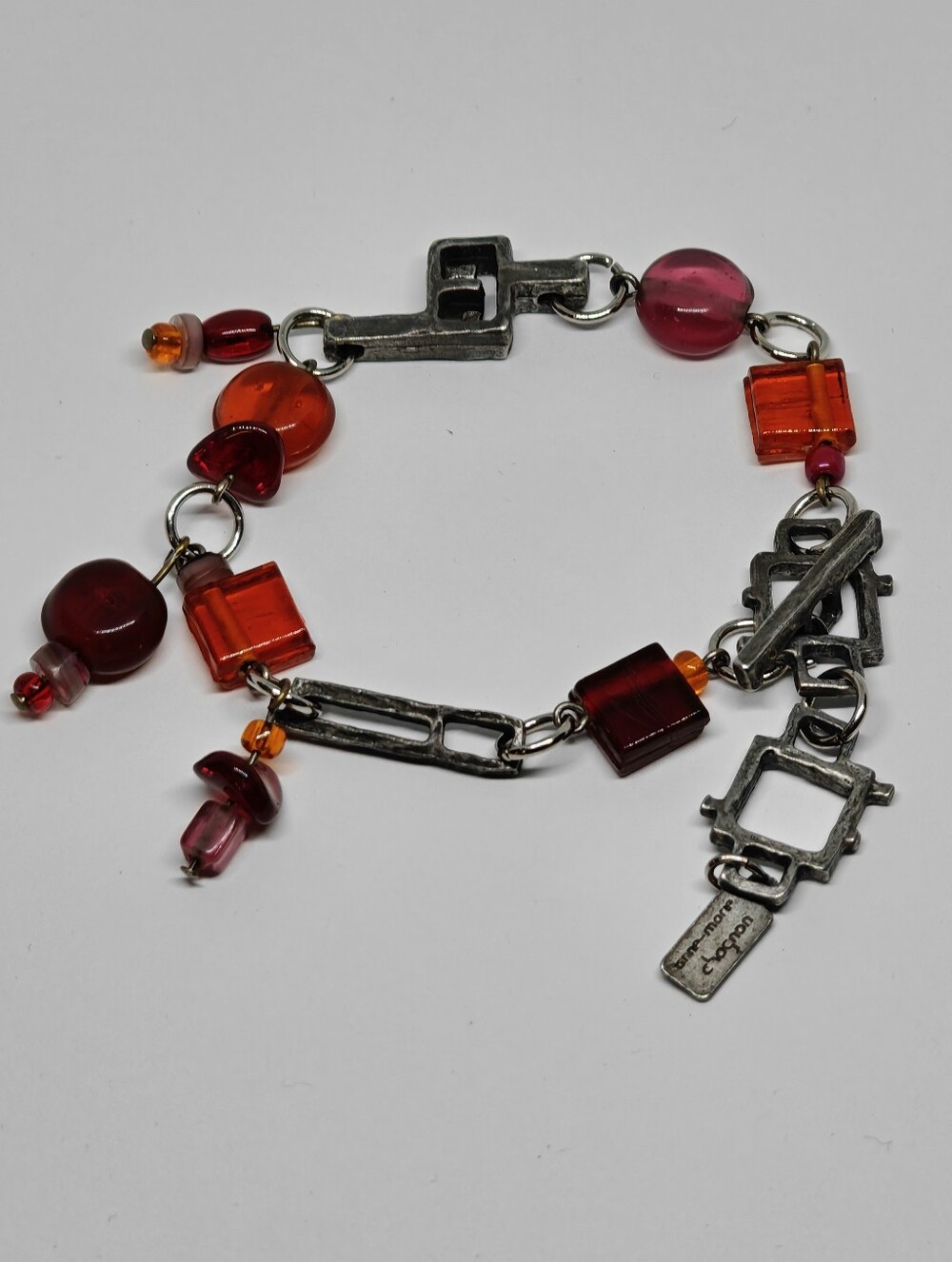 Anne Marie Chagnon Dangling Charms Pewter Bracelet